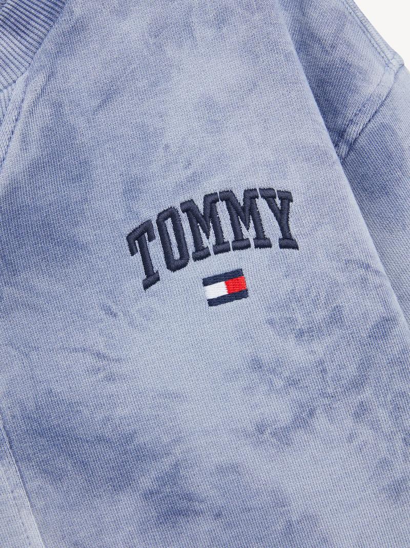 Fiú Tommy Hilfiger Organic Pamut Tie-Dye Pulóver Kék | HU 2221CTV